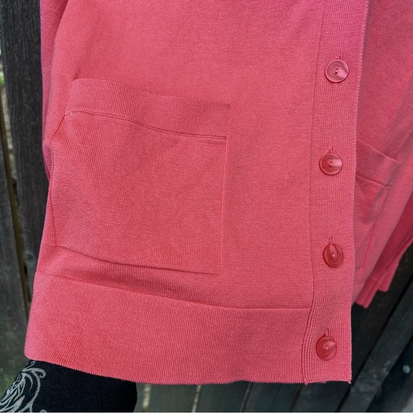 Pendleton Silk Blend Button Cardigan Sweater In Melon NWOT Sz L - Picture 5 of 10